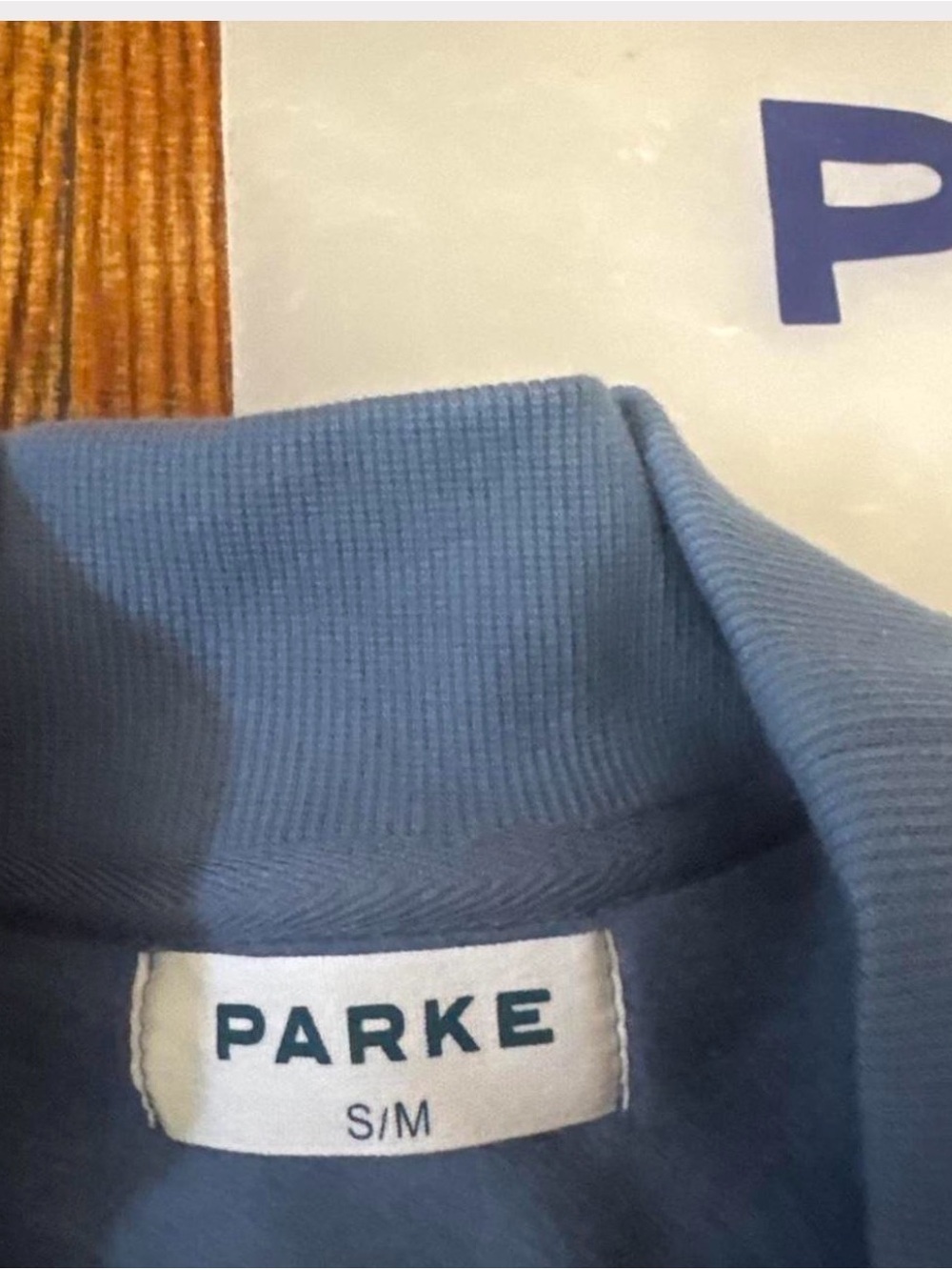 Parke Light Blue Crewneck Sweatshirt with White Lettering - Picture 2 of 3
